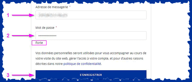 Création Compte Client - étape 3